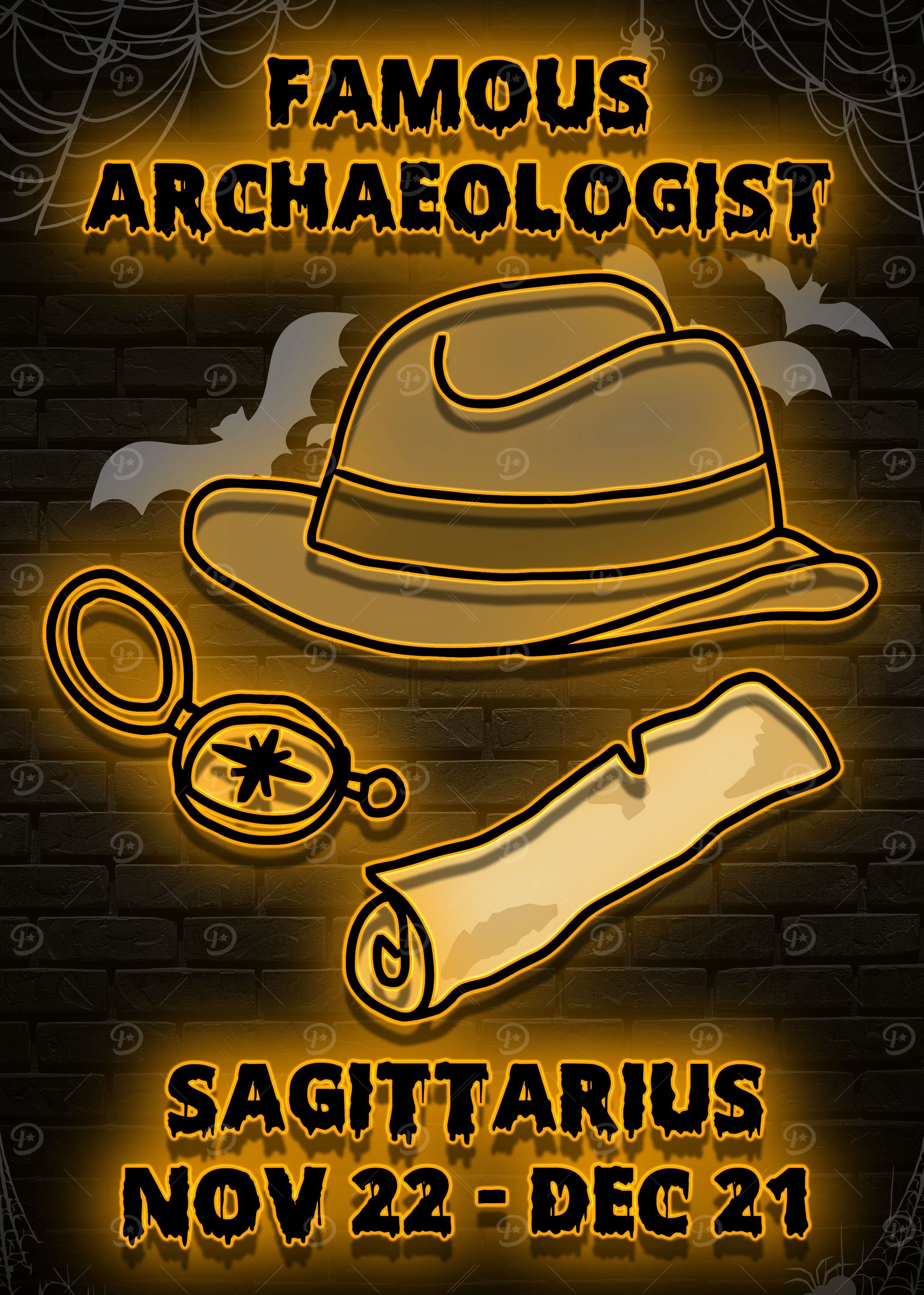 famous archaeologist neon