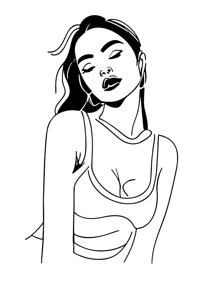 One Line Art Woman