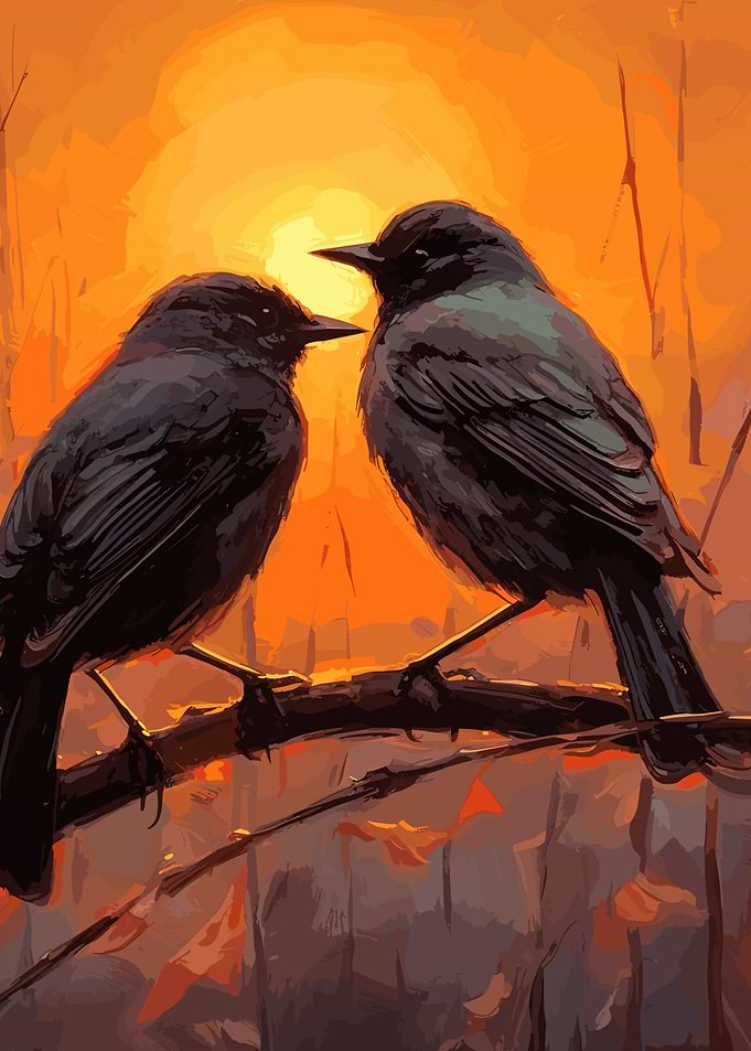 Two black ravens