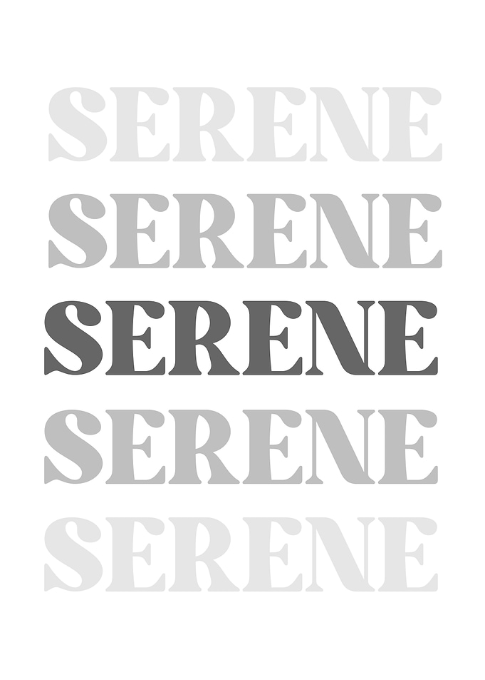 Sererne word elegant