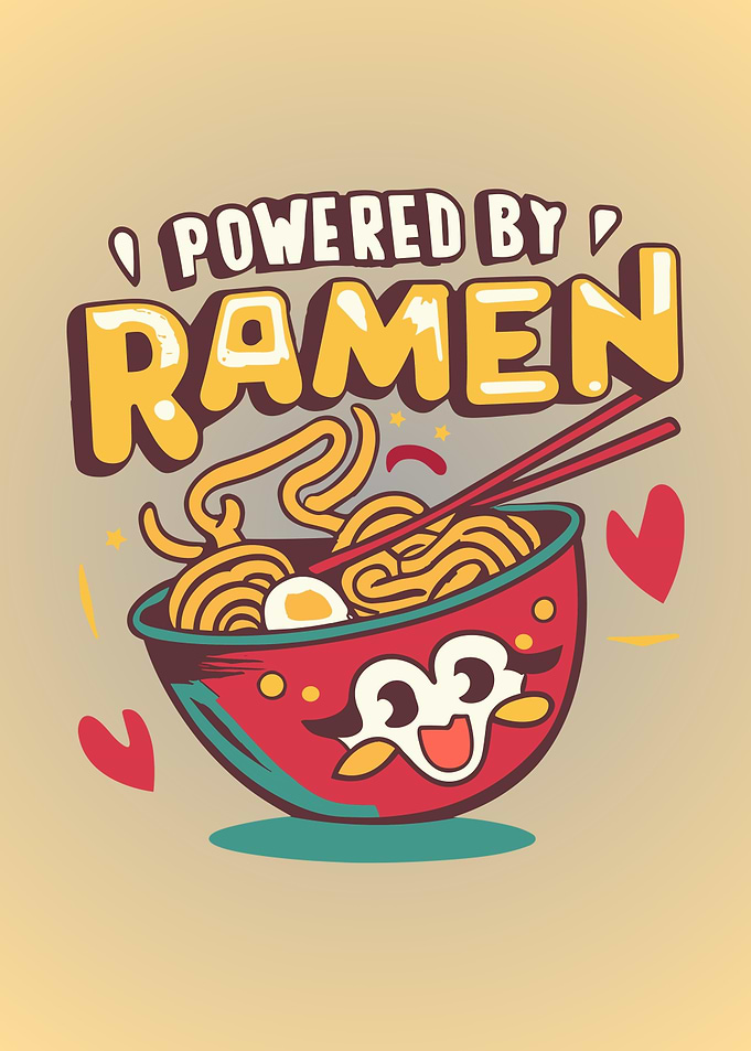 Cute Powered By Ramen