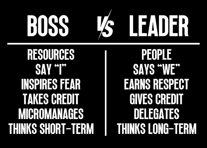 Be a Leader Not a Boss
