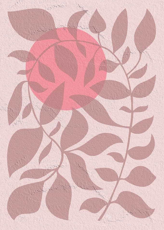 Pink botanical sunset