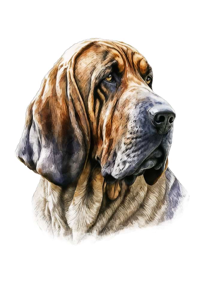 Bloodhound Dog Watercolor