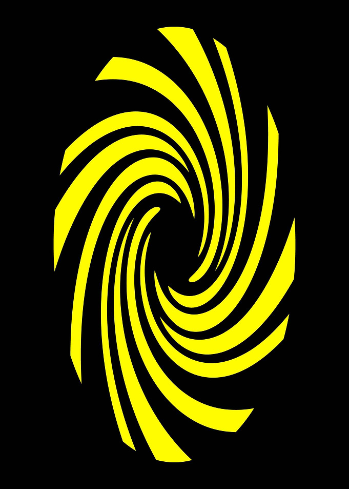YELLOW BLACK HOLE ABSTRACT