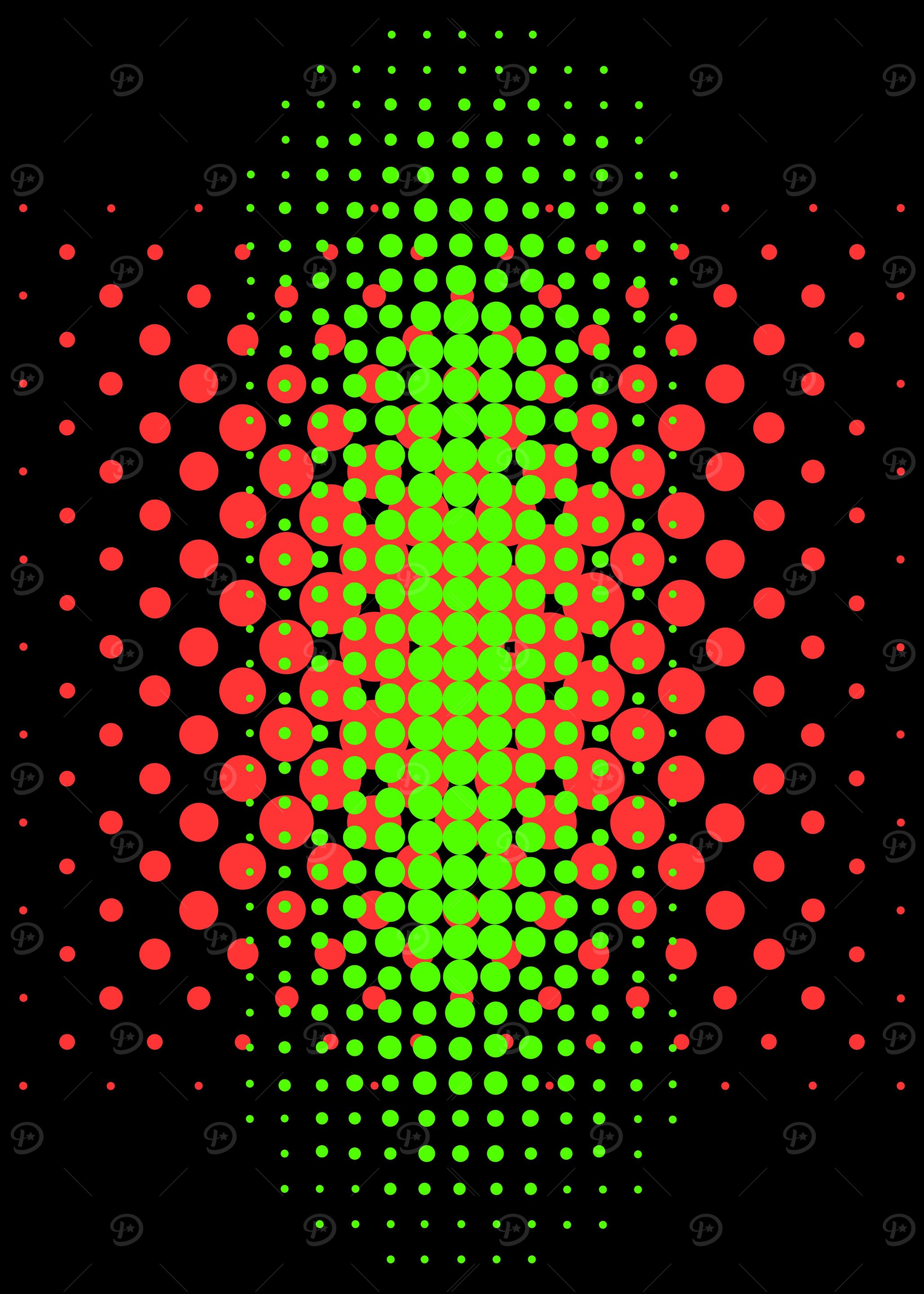 GREEN RED NEON GEOMETRIC