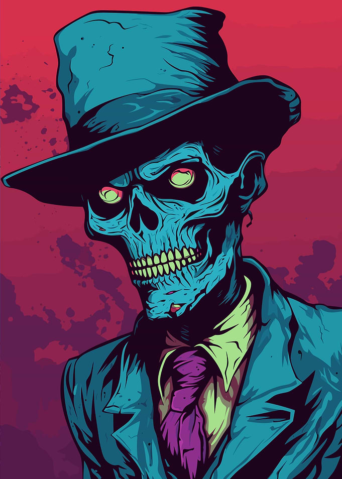 Zombie Skeleton Retro