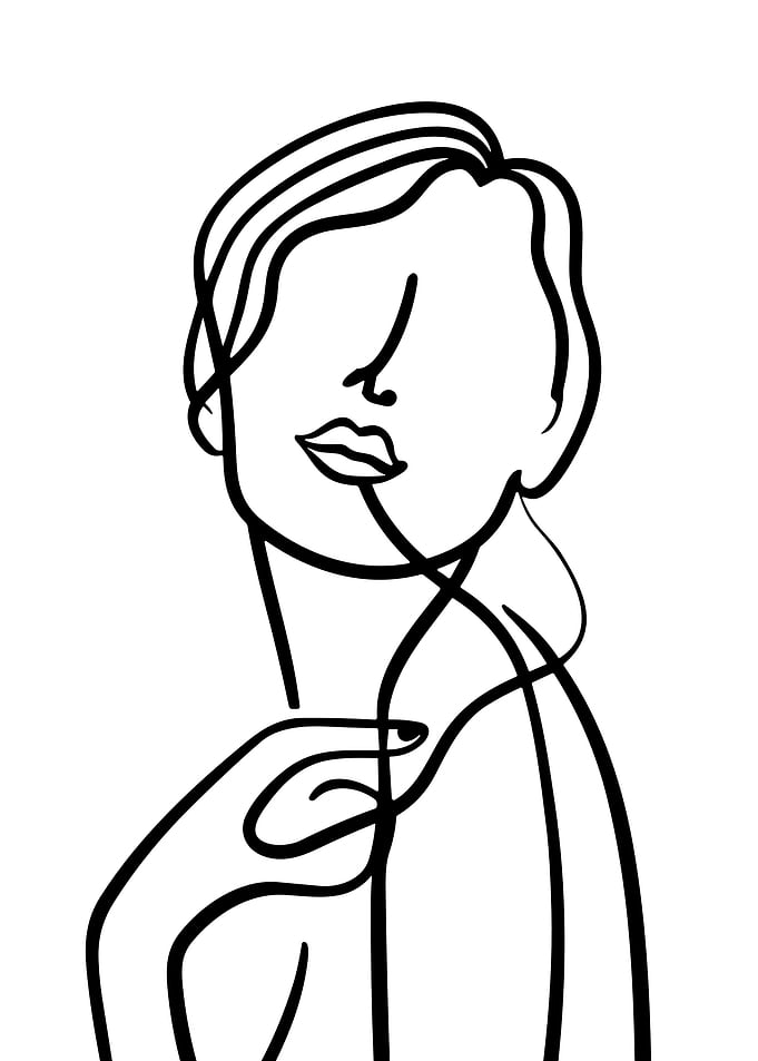 One Line Art Woman