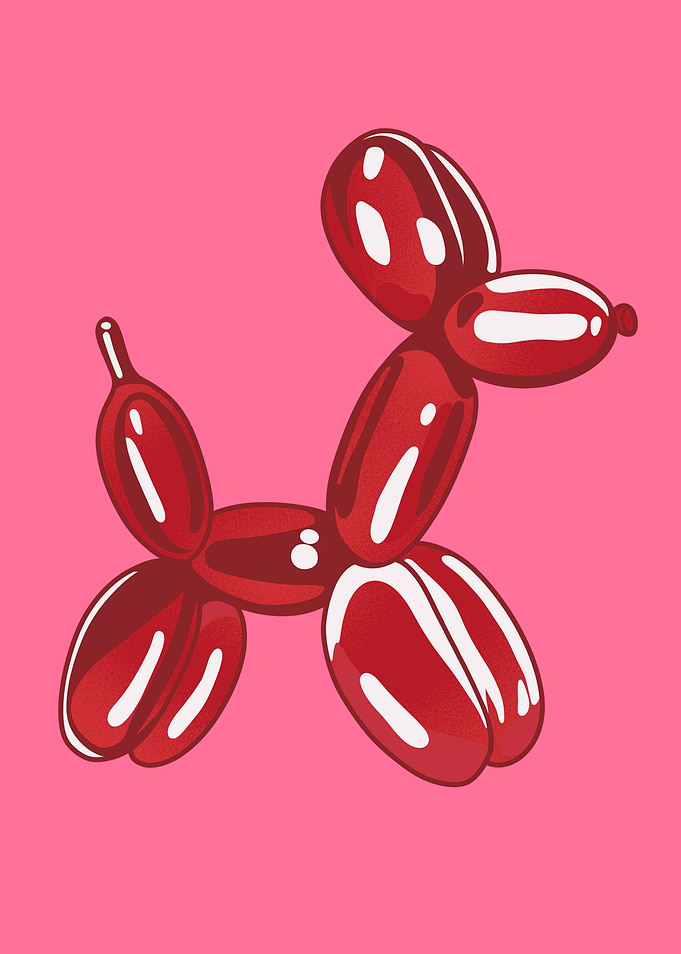 Pink balloon dog modern