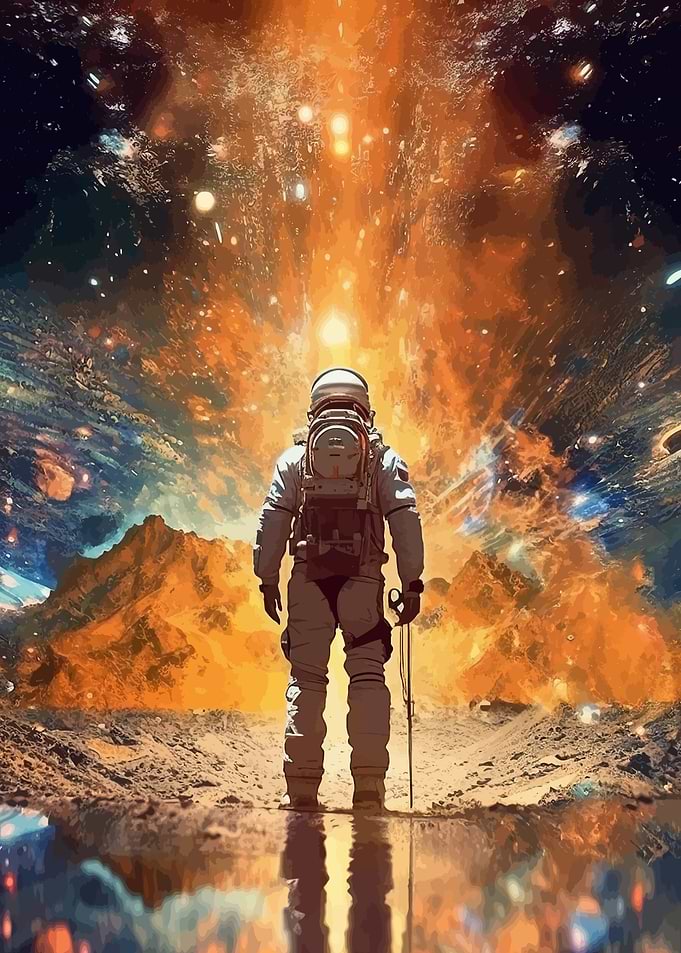 celestial night astronaut