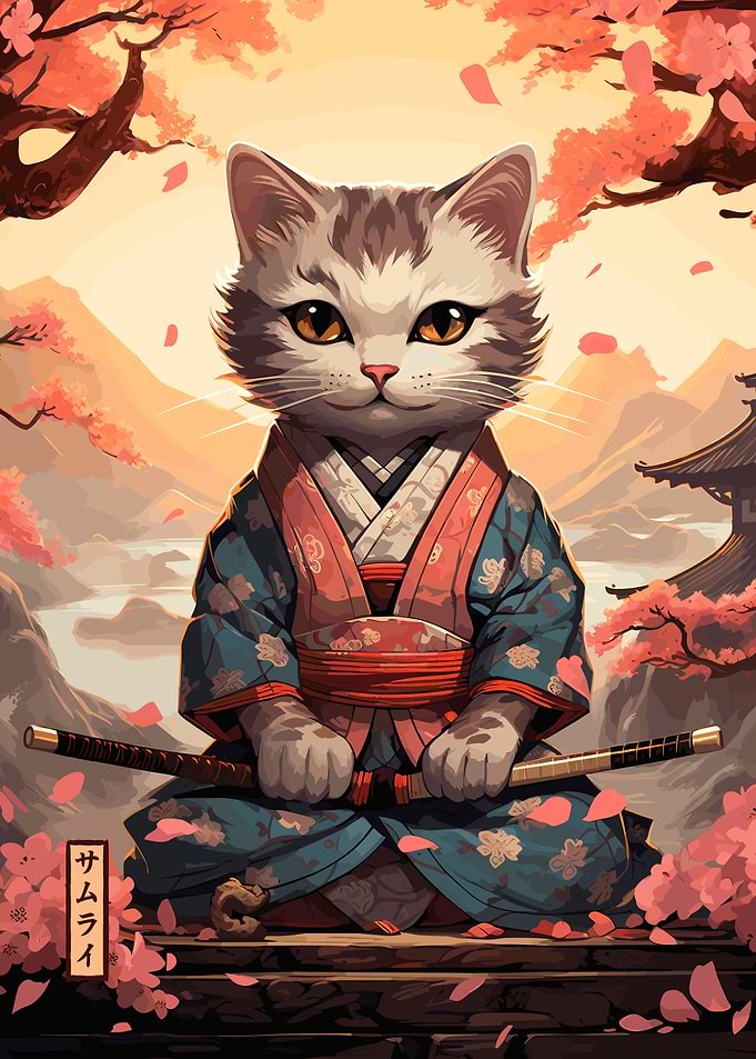 Japanese Samurai Cat
