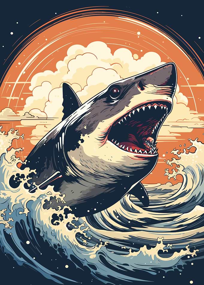 Shark Waves Japan Vibes
