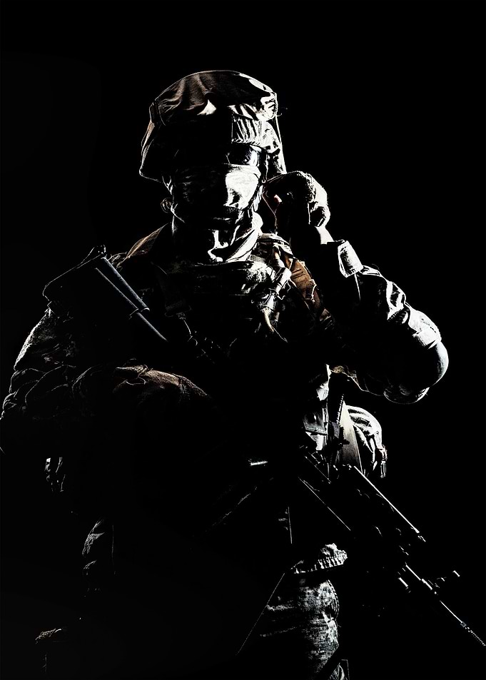 Equipped army soldier
