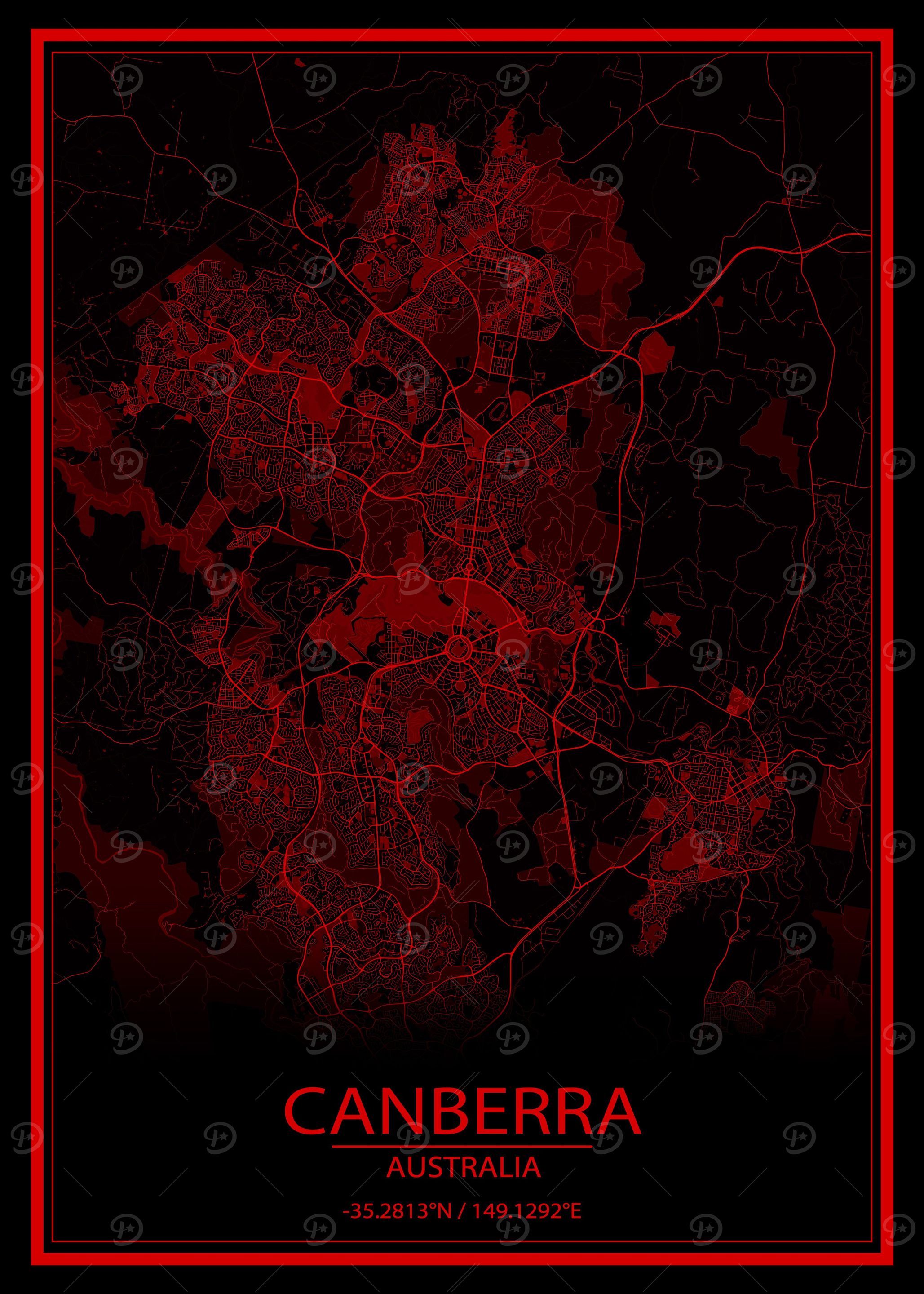 Canberra Red and Black Map