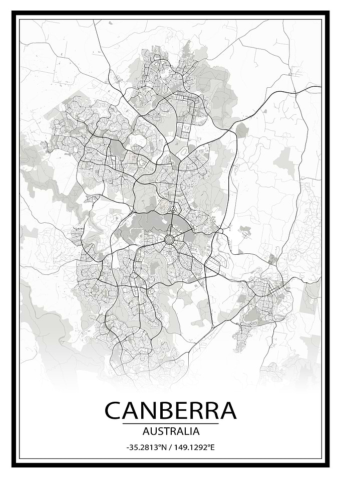 Canberra White City Map