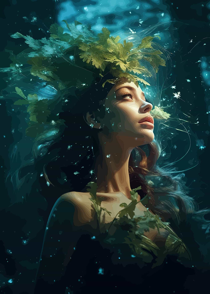 Mystical forest woman