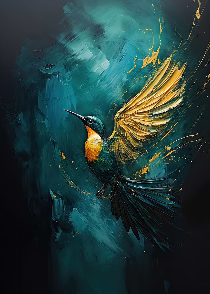 Flying Impasto Bird