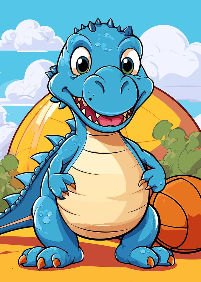 Cute Basketball Dragon