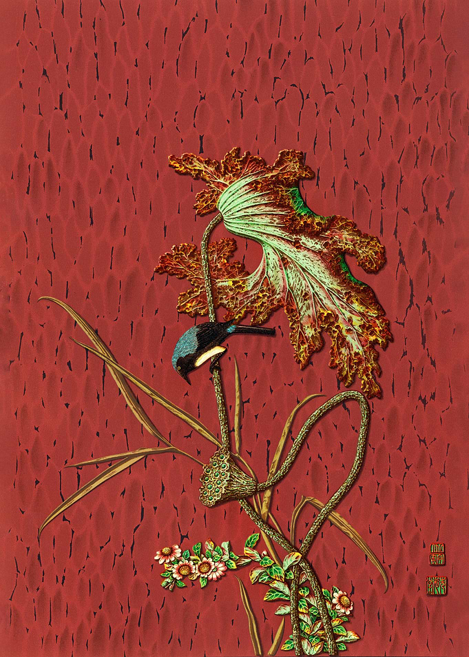 Bird and plant print