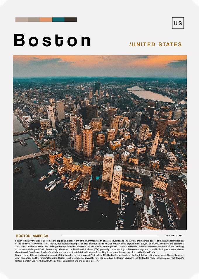 Boston Landscape Poster