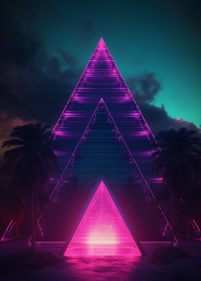 Neon Pyramid in Nature