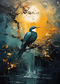 Blue Bird Impasto