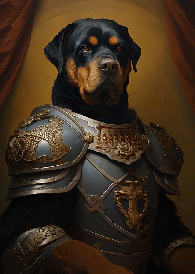 Rottweiler dog warrior