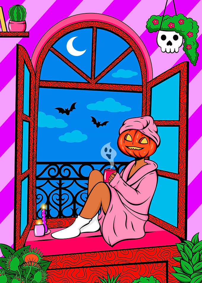 Relaxing Pumpkin girl