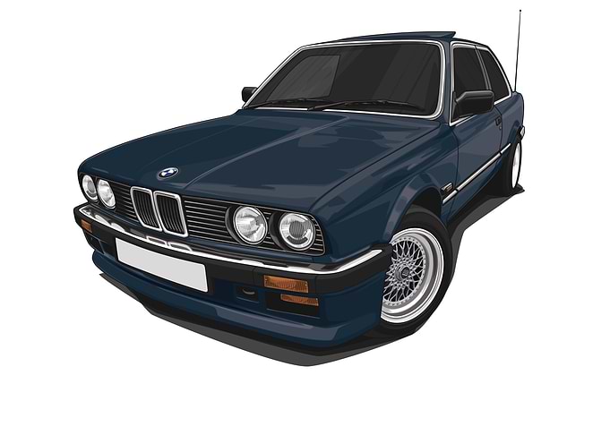 BMW E30 Coupe BBS Blue