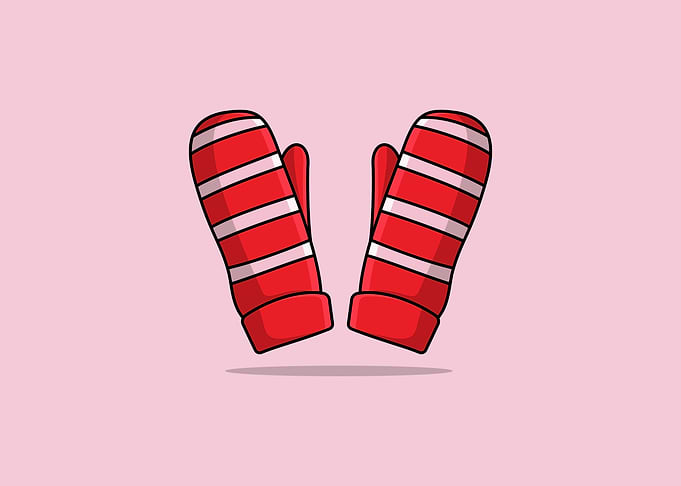 Red Gloves vector icon