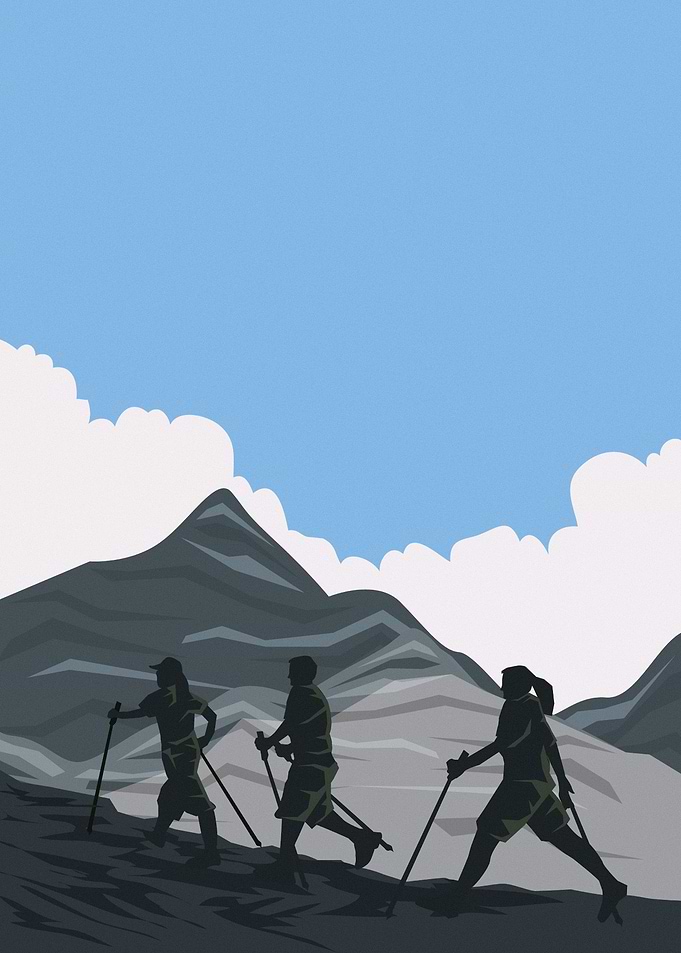 Hiking Illustration