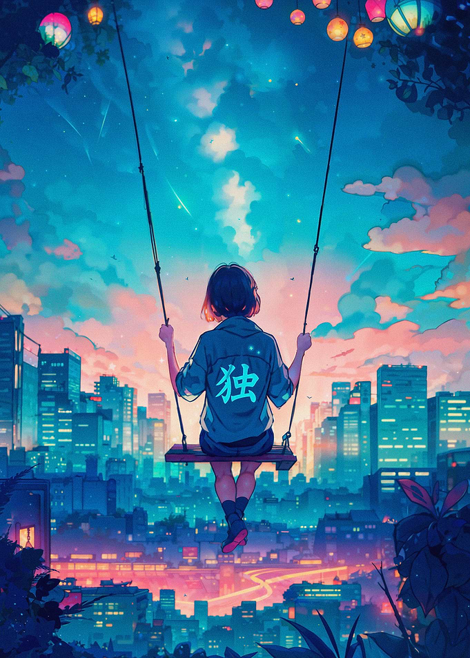 Girl on Swing