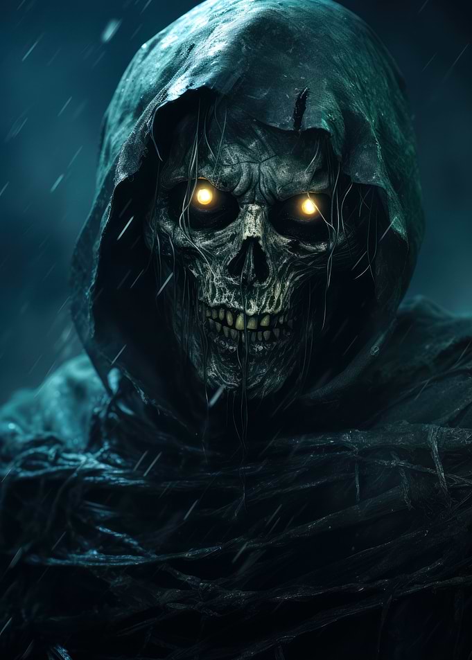 creepy skull smiling