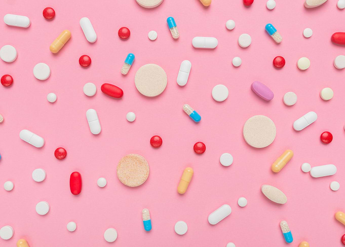 Pills drugs and medication
