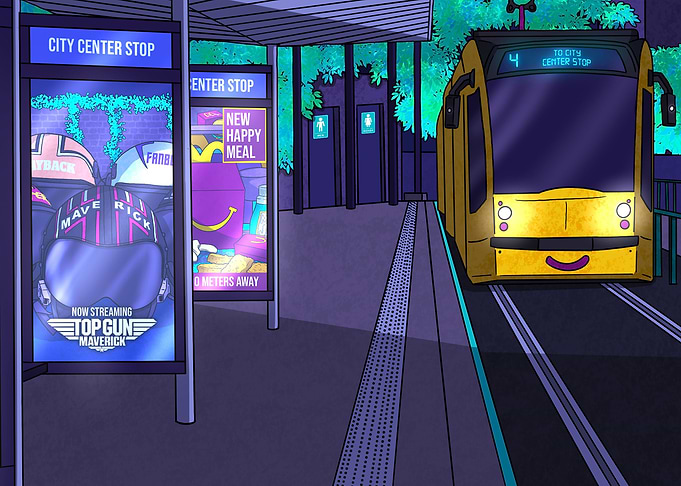 Tram After Dark