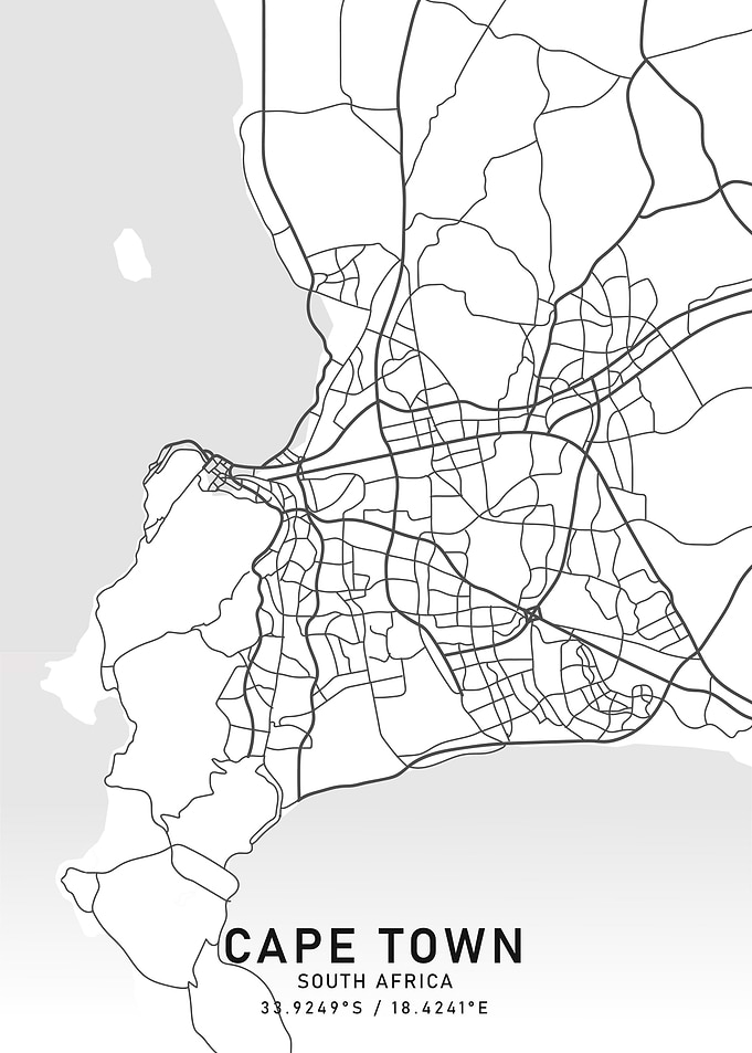 cape town map minimalist