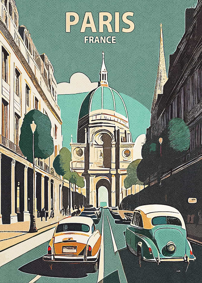 Paris France Retro