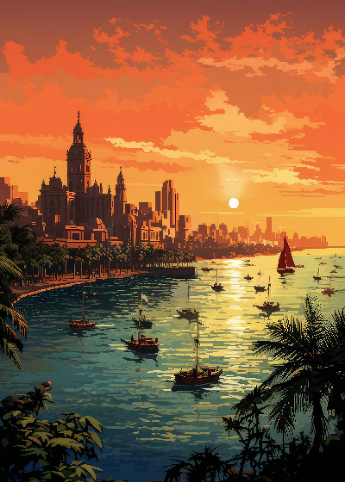 Mumbai Pixel Art