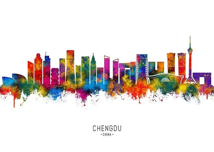 Chengdu China Skyline