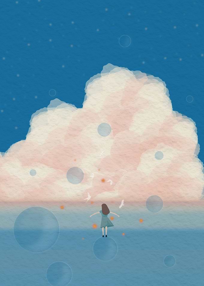 view over the blue ocean