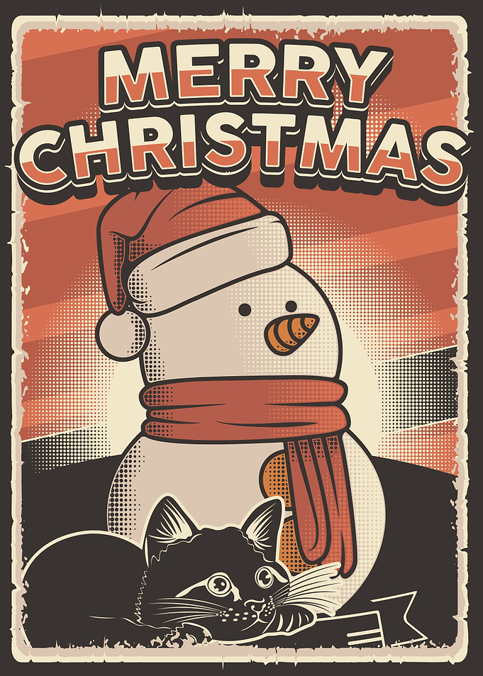 Christmas Cat Snowman