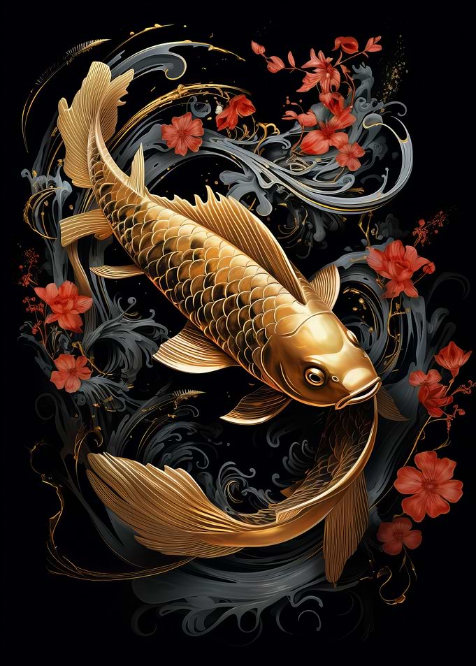 Golden Koi Fish
