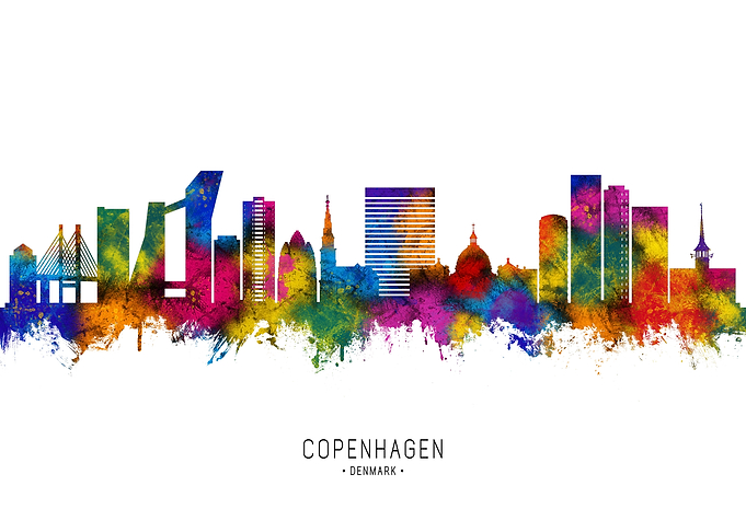 Copenhagen Denmark Skyline