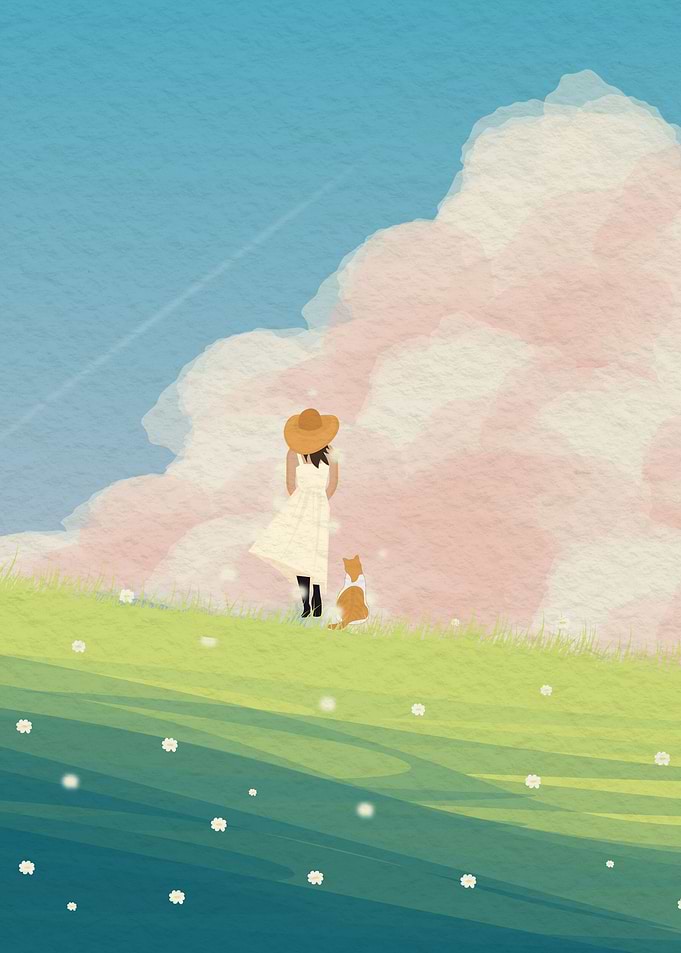 Girl in a green field