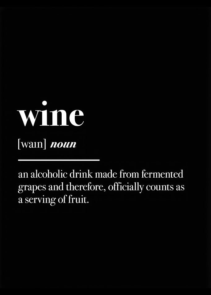 Wine Definition text black