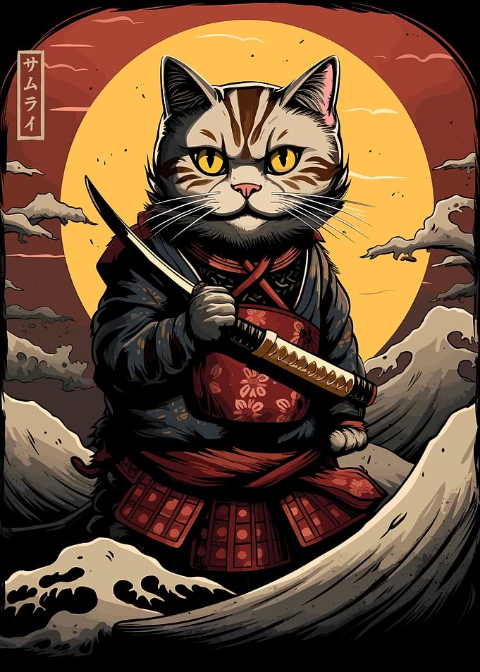 Japanese Samurai Cat