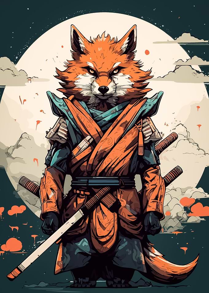 fox animal samurai