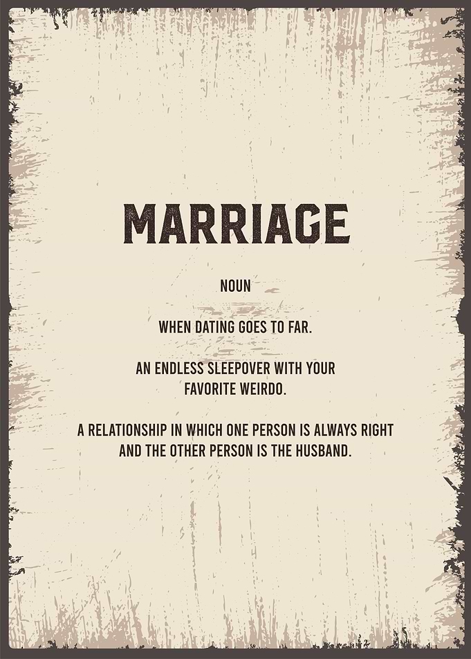 marriage funny definition