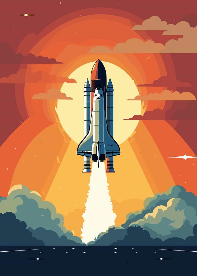 Space Shuttle Launch Retro