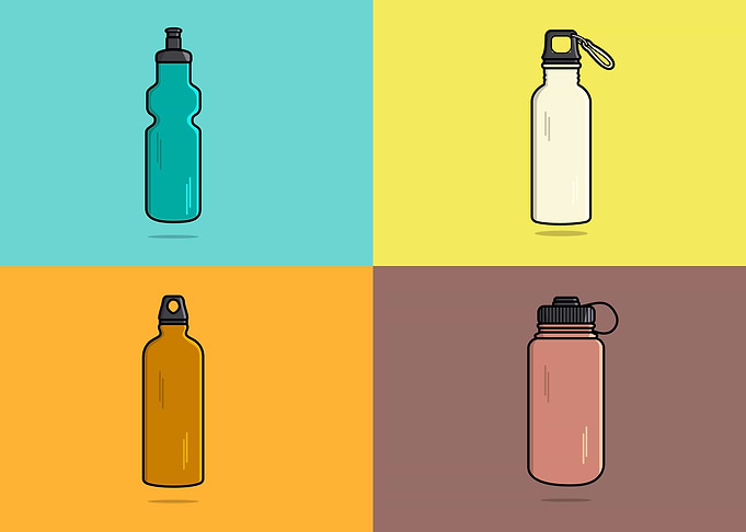 Gym water bottles Vectors